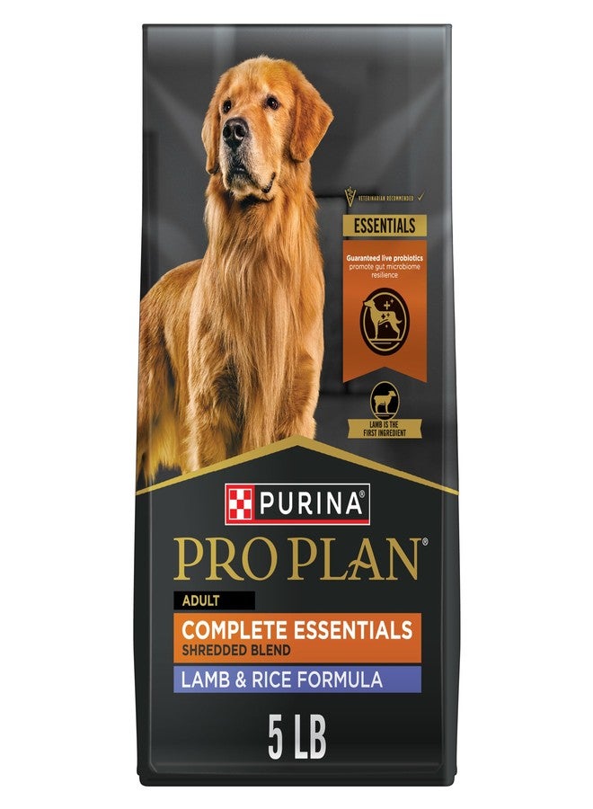 Purina Pro Plan Complete Essentials Shredded Blend Lamb and Rice High Protein Dog Food with Probiotics for Dogs - 5 lb. Bag - Image 1